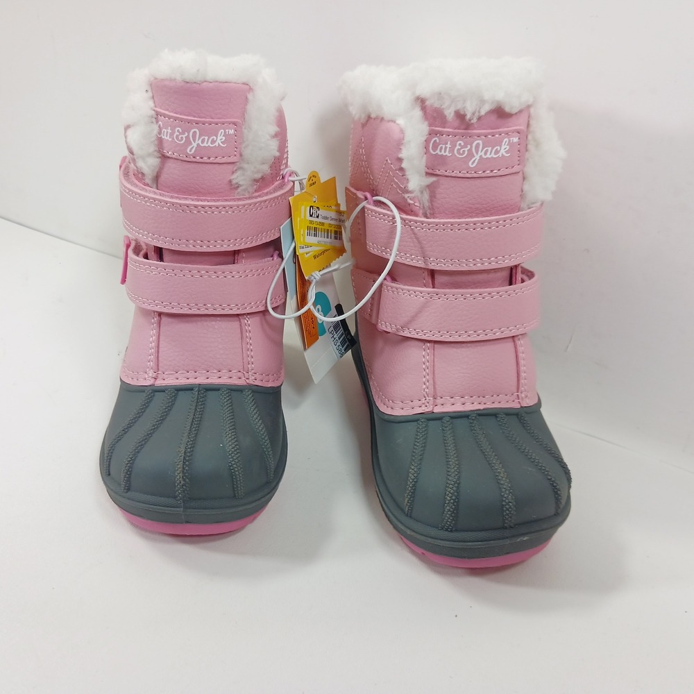 Cat & Jack Toddler Denver Pink Grey Waterproof Winter Snow Boots Size 8 NWT - Picture 2 of 8